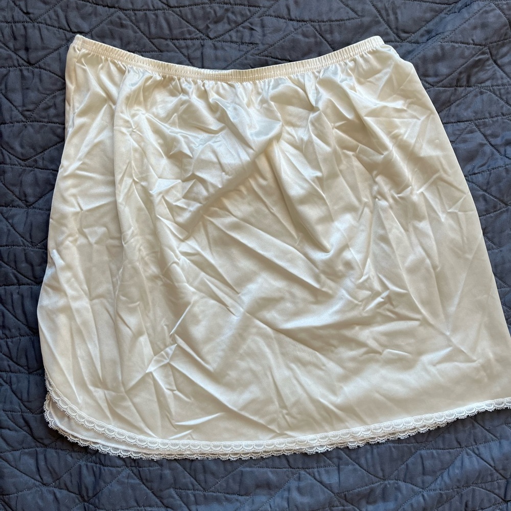 white lace mini skirt